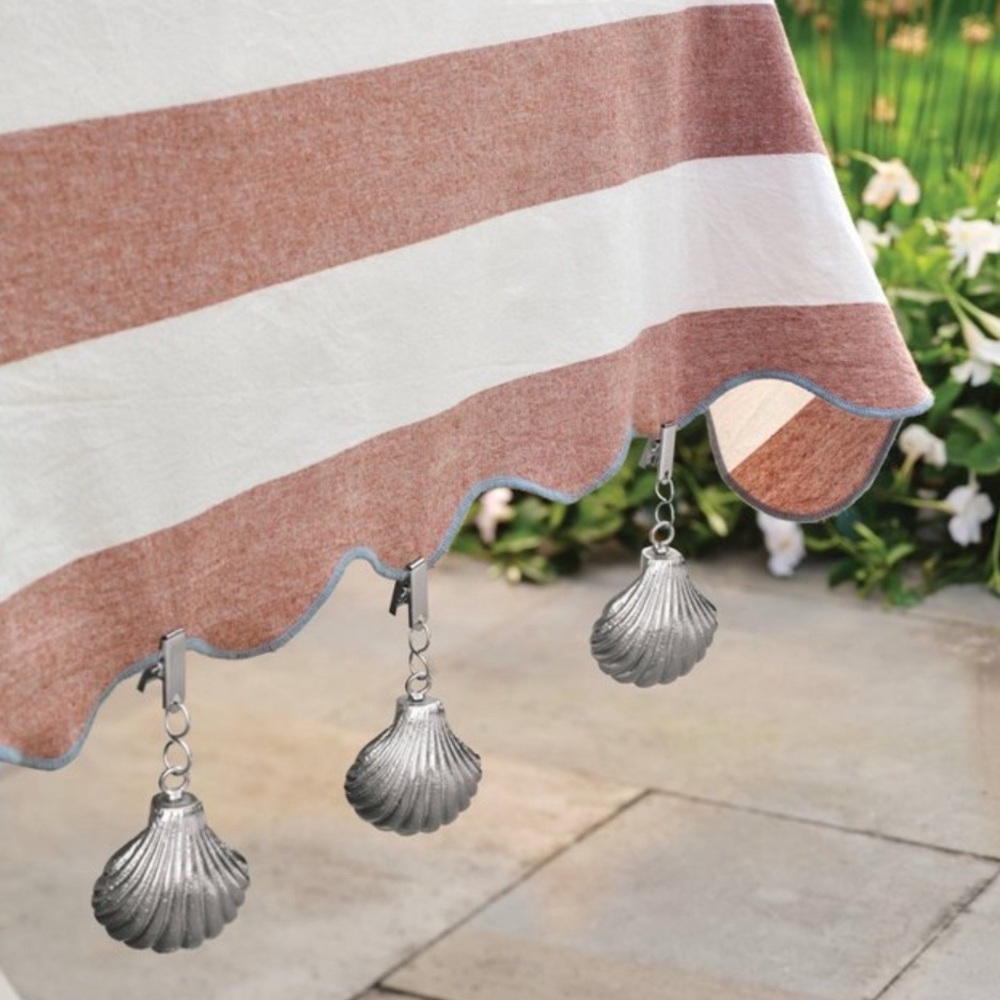 NWT Coastal Metal Shell Tablecloth Weights by Threshold (2 sets)